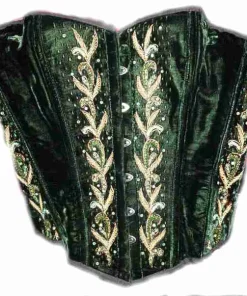 Corsetto string velluto più strass con reggicalze