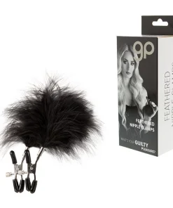 Sexy shop Le Pon Pon Pinzette per capezzoli con piume nero