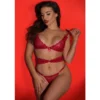 Completo intimo 3 pezzi Lace Dreams rosso