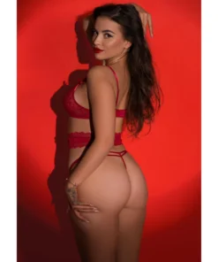 Alternative view of Completo intimo 3 pezzi Lace Dreams rosso